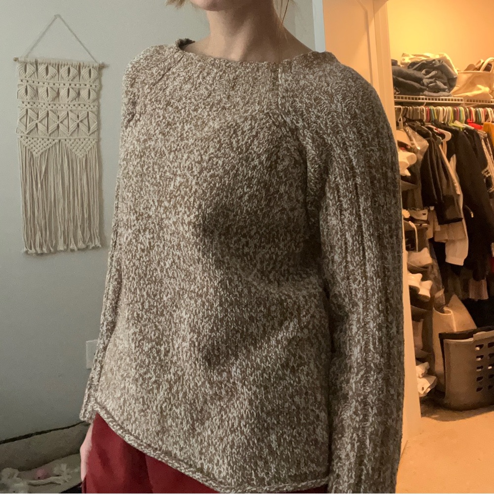 J Jill Sweater Brown Tan Cream